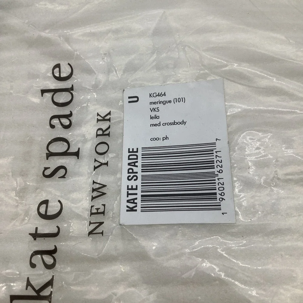 Kate Spade Leila Meringue‎ Pebbled Leather Medium Crossbody Bag Purse NWT
